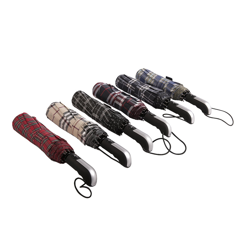 چتر سه تایی پونجی شطرنجی راه راه تیره-0E6B0533